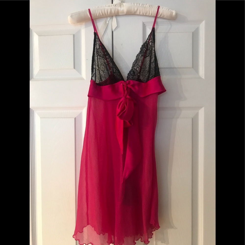 Samantha Chang Silk Babydoll and Thong Set
